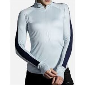Brooks Dash 1/2 Zip Lightweight Blue Pullover Top, Activewear, Womens Sz L